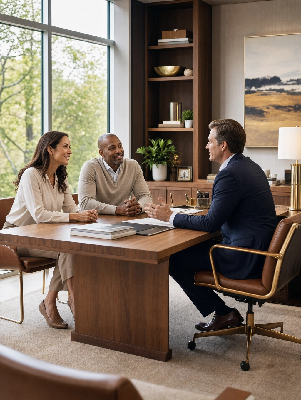 Professional family meeting with advisor